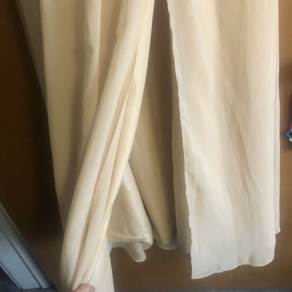 POMUYOO Women's One Shoulder Drawstring Back Thigh Slit Maxi Dress Size 8 - Picture 6 of 14